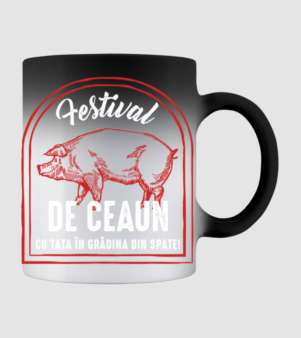 Festival de ceaun - cu tata în grădina din spate! model negru pe tricou
