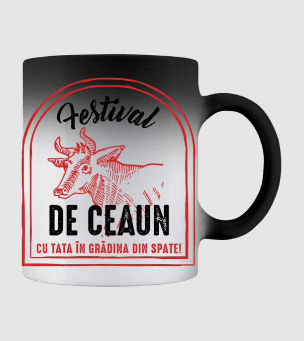 Festival de ceaun - cu tata în grădina din spate! model negru pe tricou