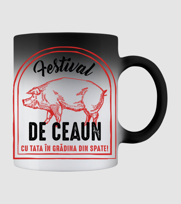 Festival de ceaun - cu tata în grădina din spate! model negru pe tricou