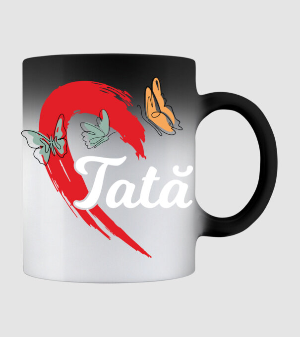 Tată model negru pe tricou