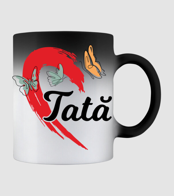 Tată model negru pe tricou