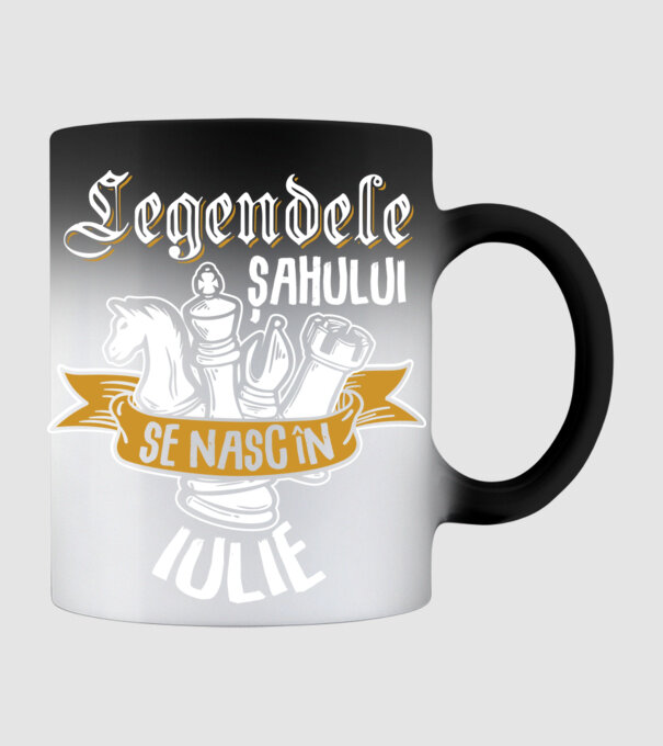 Legendele șahului se nasc în iulie model negru pe tricou