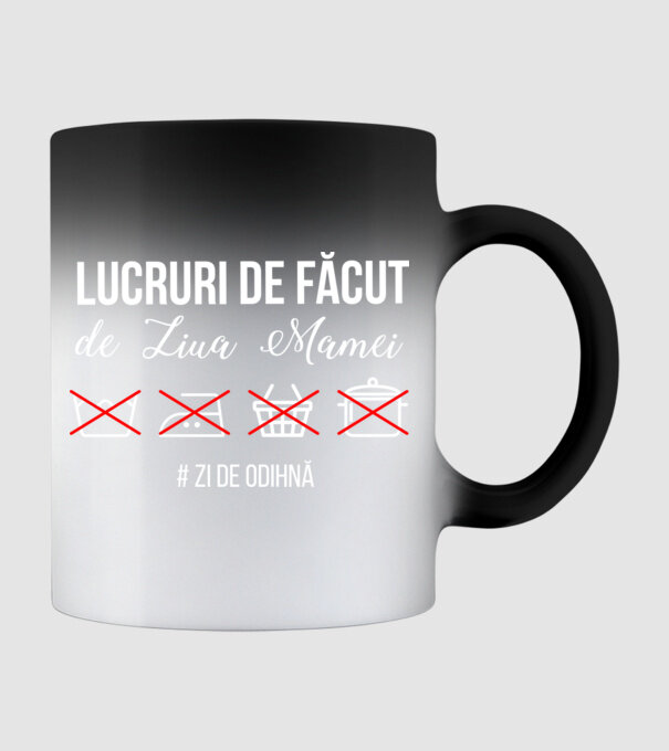 Lucruri de făcut de Ziua Mamei - # zi de odihnă model negru pe tricou