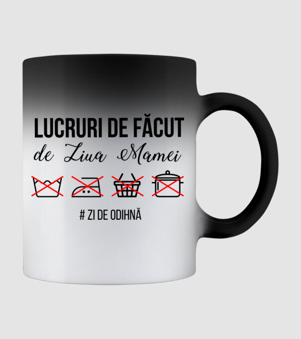 Lucruri de făcut de Ziua Mamei - # zi de odihnă model negru pe tricou