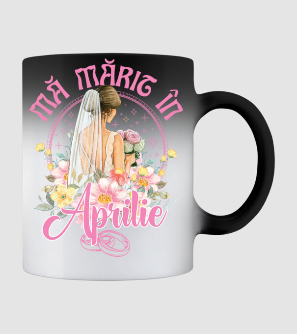 mă mărit - în aprilie model negru pe tricou