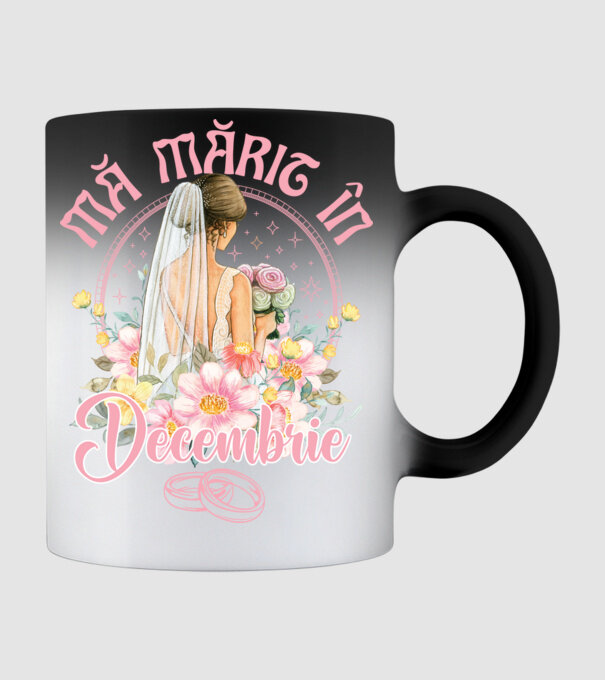 mă mărit - în decembrie model negru pe tricou