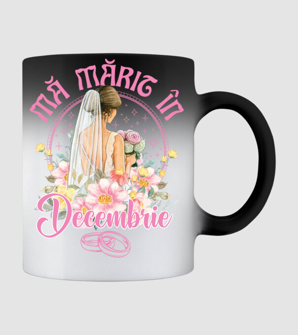 mă mărit - în decembrie model negru pe tricou