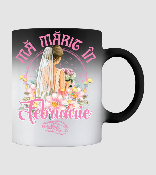 mă mărit - în februarie model negru pe tricou