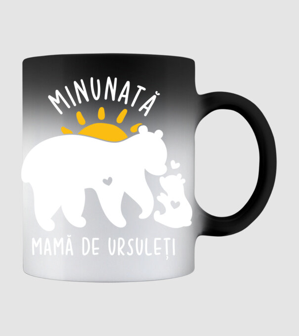 Minunată mamă de ursuleți model negru pe tricou