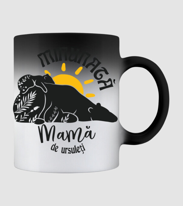 Minunată mamă de ursuleți model negru pe tricou