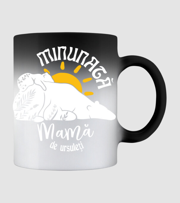 Minunată mamă de ursuleți model negru pe tricou
