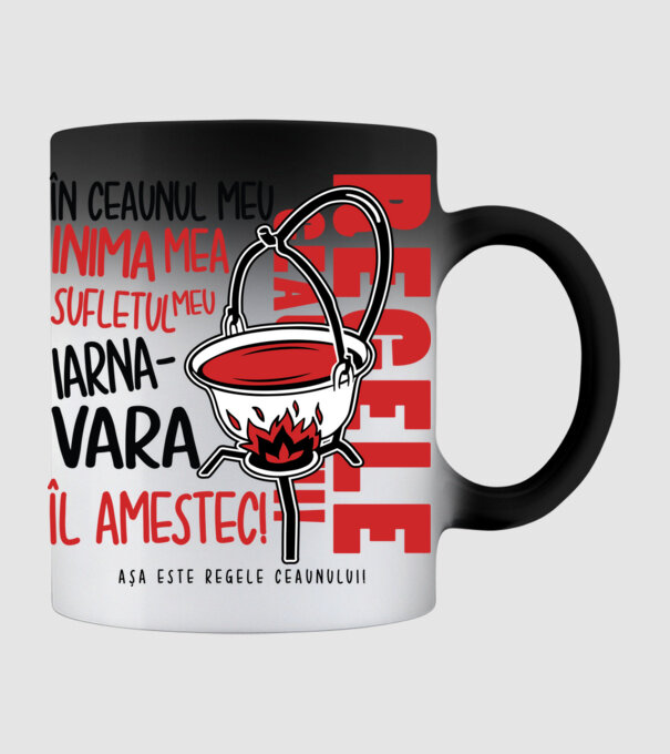 În ceaunul meu - Inima mea - Sufletul meu - Iarna - Vara - Îl amestec - Așa este regele ceaunului! model negru pe tricou
