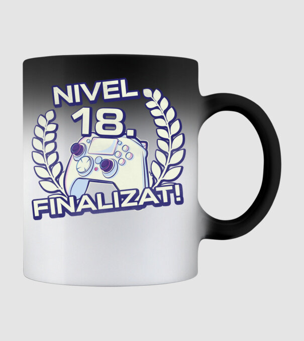 Nivel 18 finalizat! model negru pe tricou