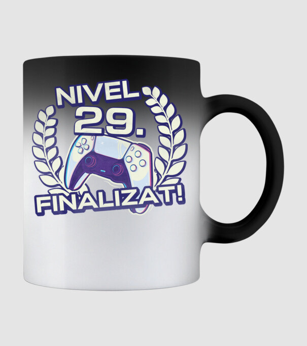 Nivel 29 finalizat! model negru pe tricou