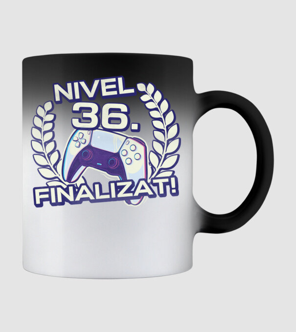 Nivel 36 finalizat! model negru pe tricou