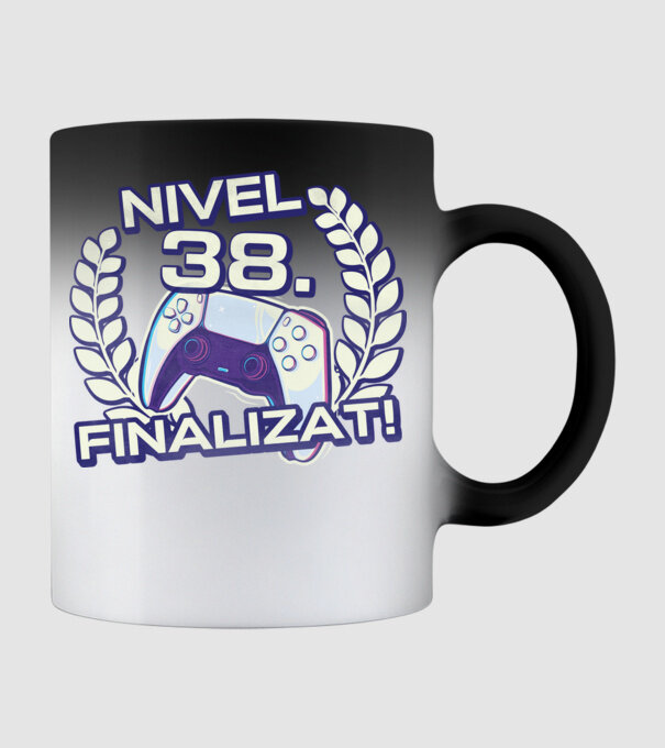 Nivel 38 finalizat! model negru pe tricou