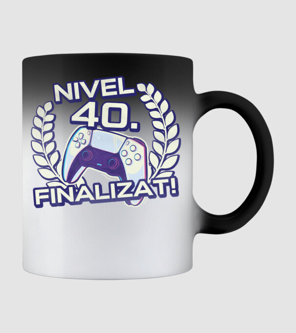 Nivel 40 finalizat! model negru pe tricou