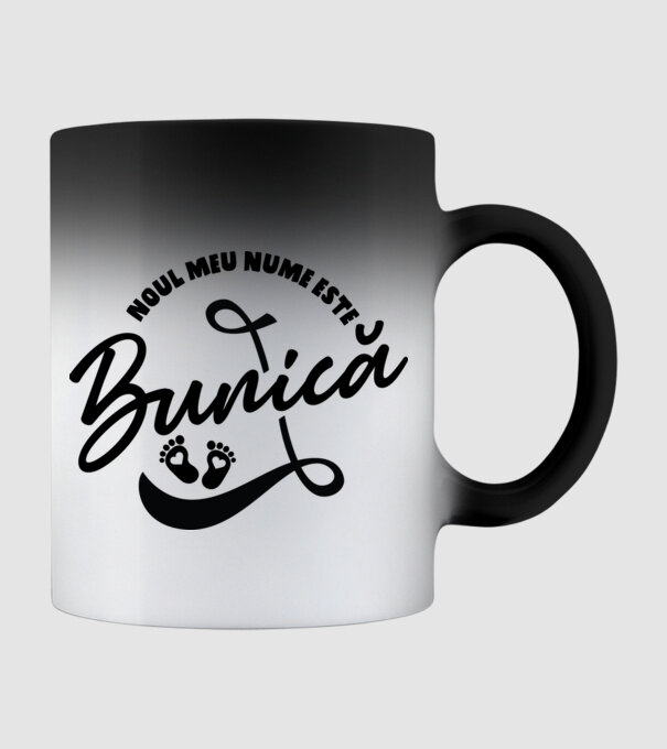 Noul meu nume este Bunică model negru pe tricou