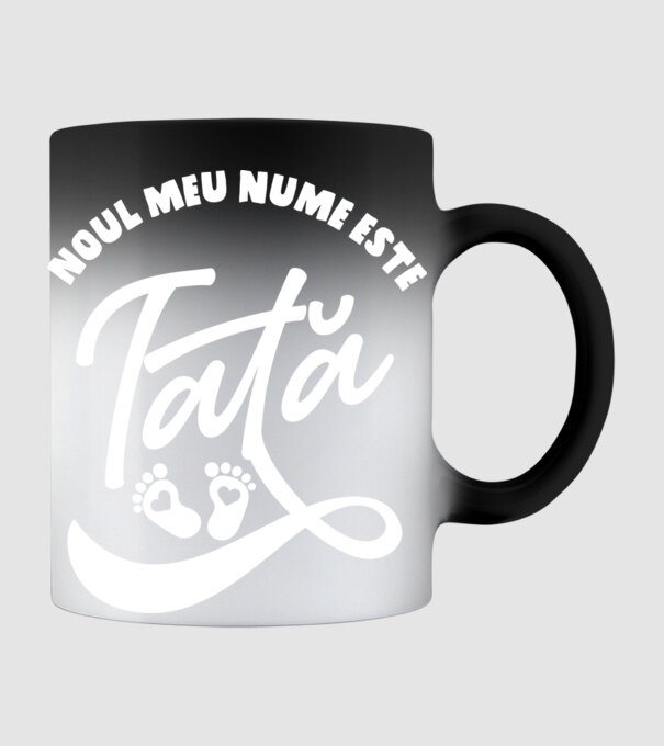 Noul meu nume este Tată model negru pe tricou