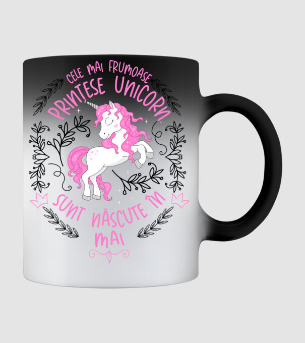 Cele mai frumoase prințese unicorn sunt născute în Mai model negru pe tricou