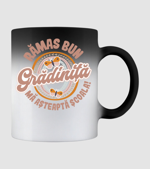 Rămas bun grădiniță, mă așteaptă școala! model negru pe tricou