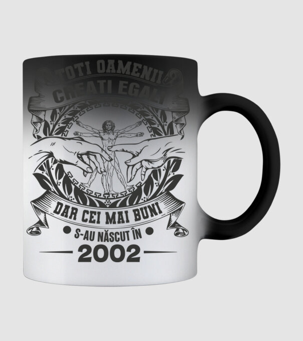 Toți oamenii sunt creați egali, dar cei mai buni s-au născut în 2002 model negru pe tricou