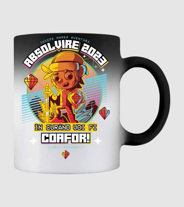 absolvire 2023 coafor model negru pe tricou