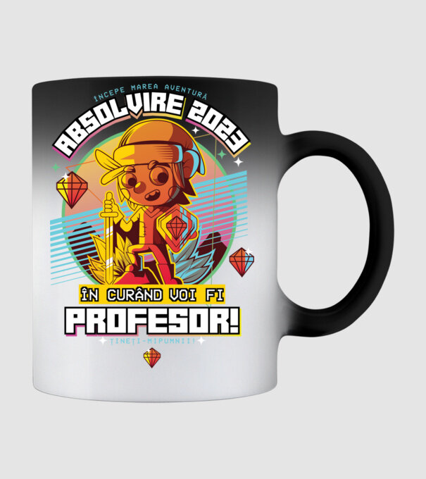 absolvire 2023 profesor model negru pe tricou