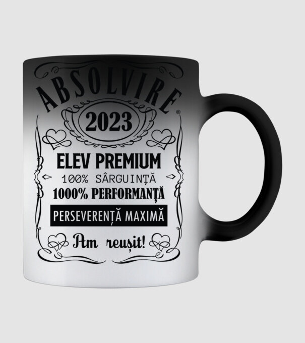 Absolvire Premium model negru pe tricou