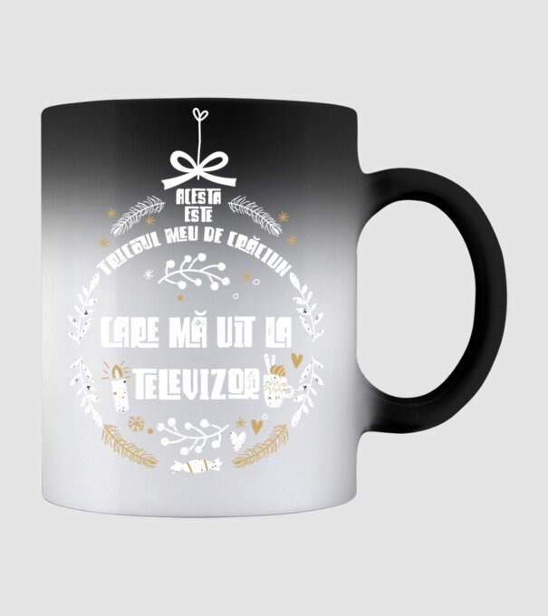 acesta este tricoul meu de Crăciun_care ma uit la televizor model negru pe tricou