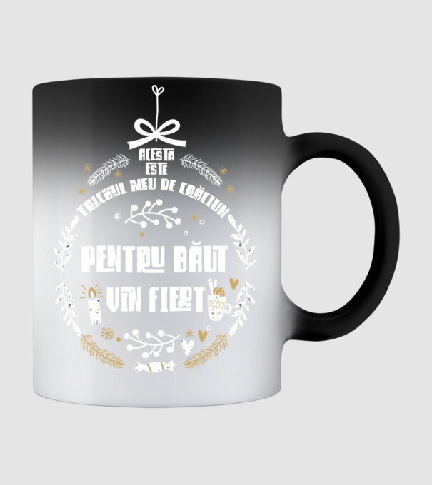acesta este tricoul meu de Crăciun_pentru băut vin fiert model negru pe tricou