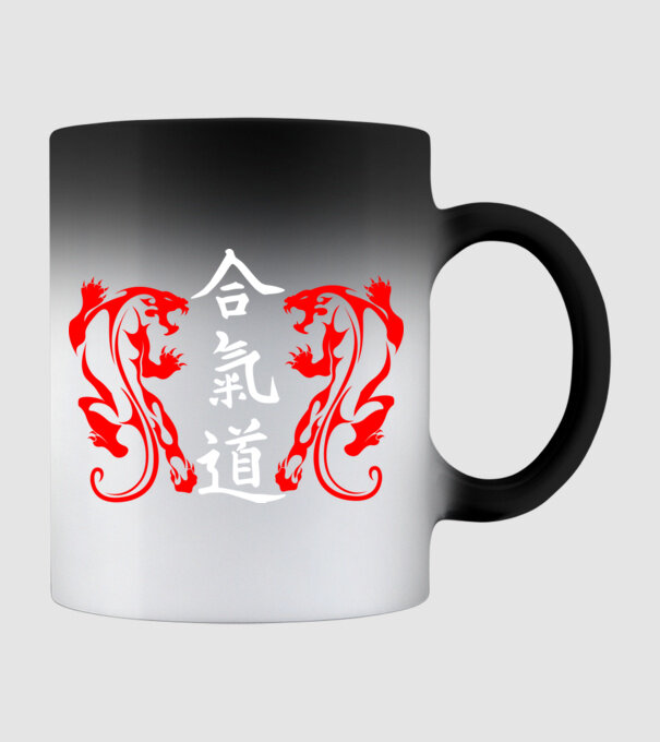 Aikido 2 model negru pe tricou