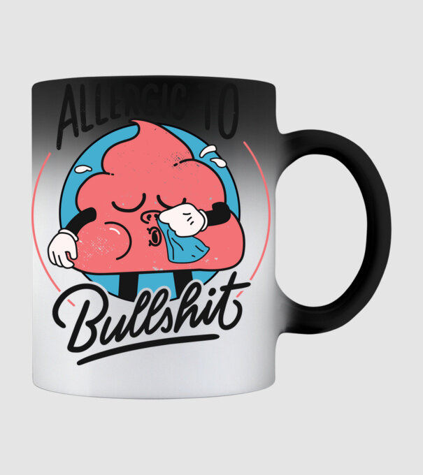 Allergic to bullshit antisocial model negru pe tricou