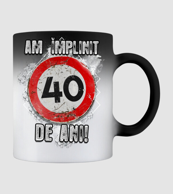 Am împlinit 40 de ani! model negru pe tricou