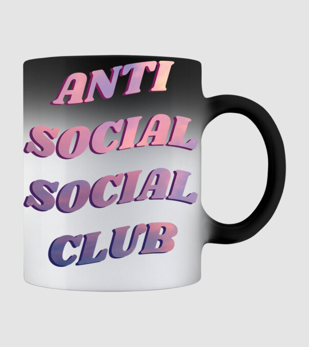 Anti social social club pink model negru pe tricou