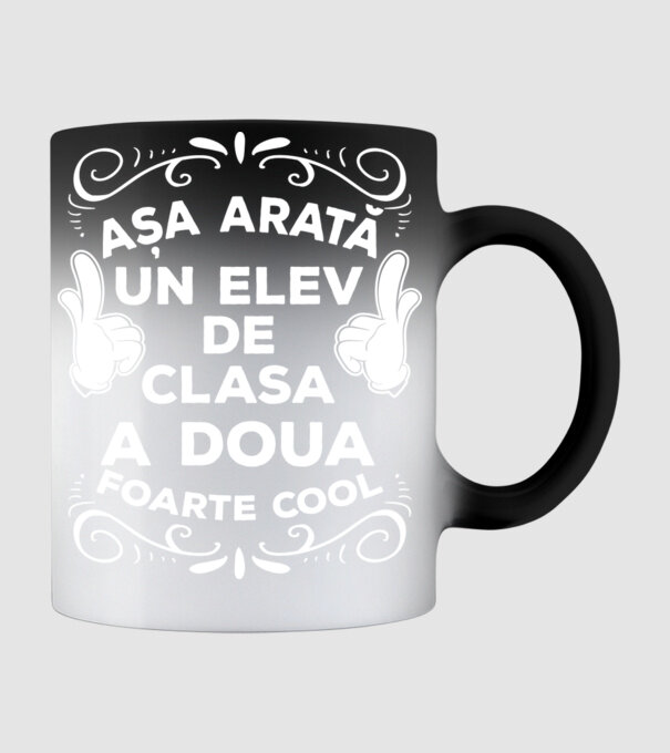 Așa arată un elev de clasa a doua foarte cool model negru pe tricou