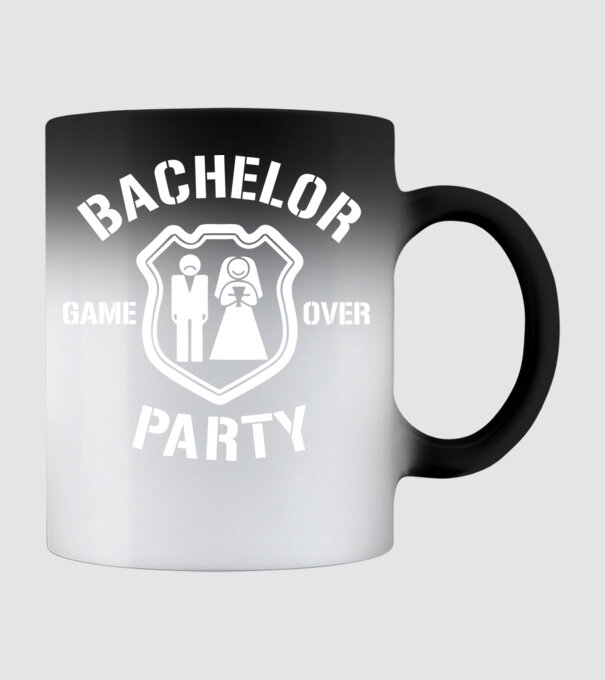 Bachelor Party Game Over model negru pe tricou
