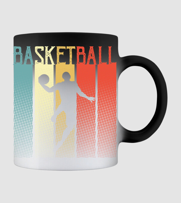 basketball vintage model negru pe tricou