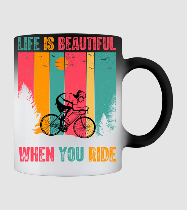 Beautiful ride model negru pe tricou