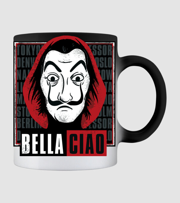 bella ciao dali model negru pe tricou