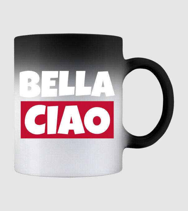 bella ciao logo model negru pe tricou