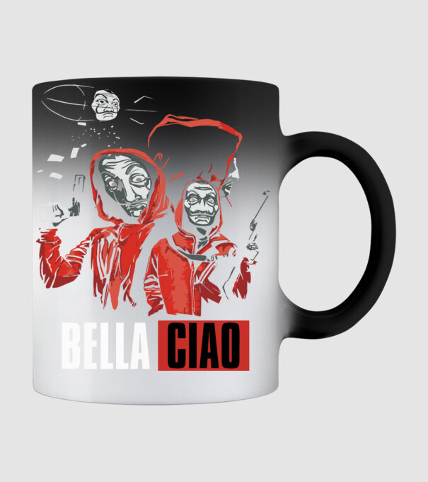bella ciao money heist model negru pe tricou