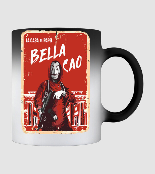 bella ciao poster retro model negru pe tricou