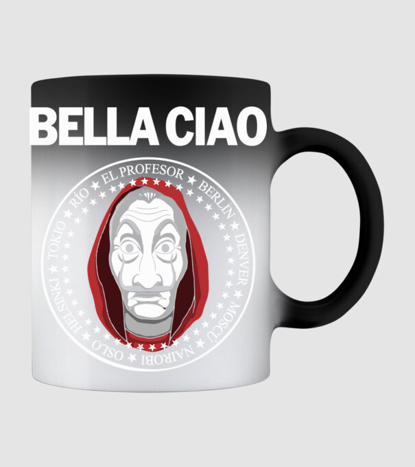 bella ciao stroke white model negru pe tricou