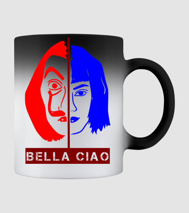 bella ciao tokyo model negru pe tricou