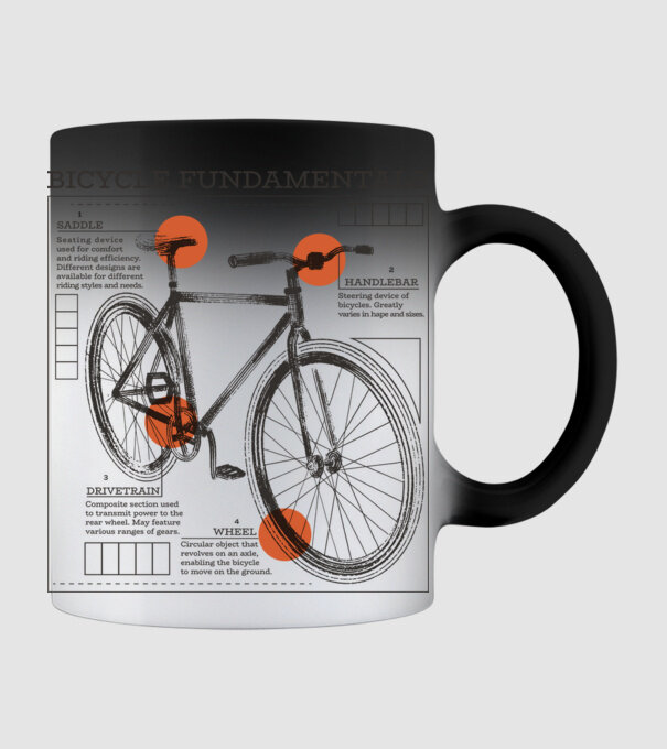Bicycle fundamentals model negru pe tricou