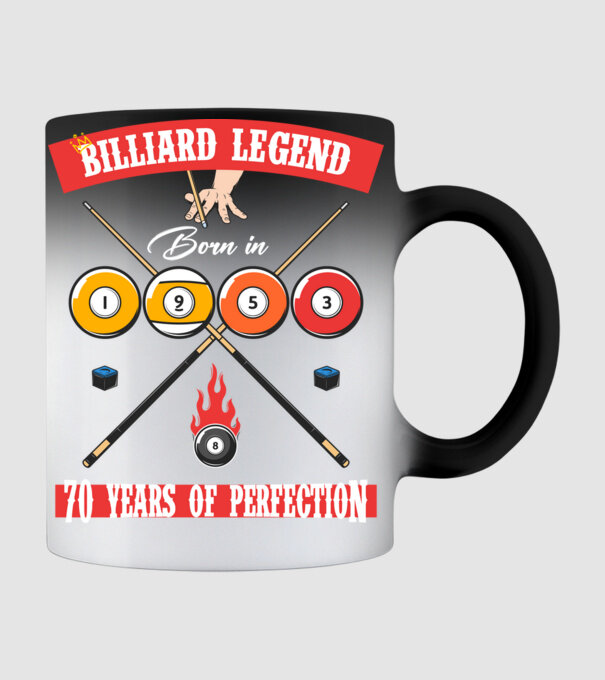 Billiard legend born in 1953 model negru pe tricou