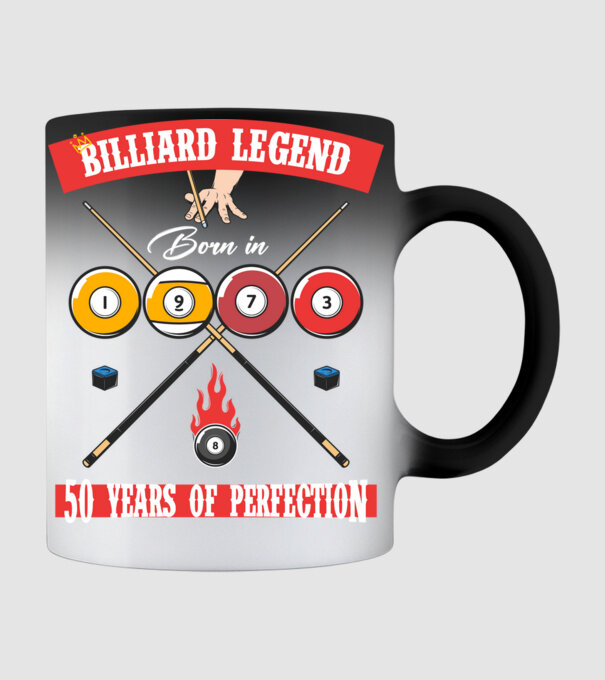 Billiard legend born in 1973 model negru pe tricou