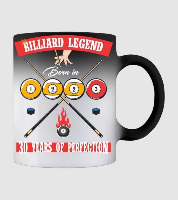 Billiard legend born in 1993 model negru pe tricou