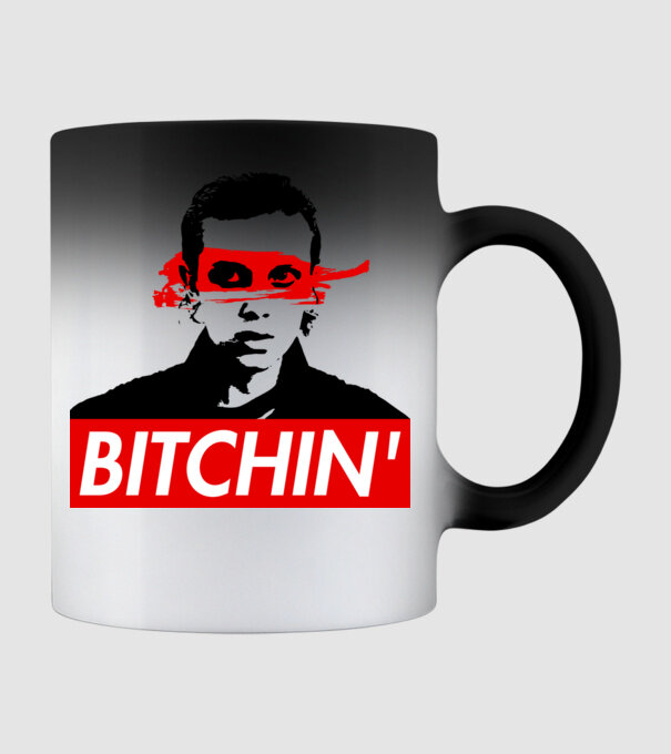 bitchin eleven model negru pe tricou